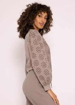 Spitzen Blusentop, Taupe -Sassyclassy SassyClassy Spitzen blusentop taupe S3203B5698 4