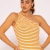 Asymmetrisches Streifen Top, Orange-weiß 1 Asymmetrisches Streifen Top, Orange-weiß -Sassyclassy SassyClassy asymmetrisches streifen top orange weiss S3203B5726 2