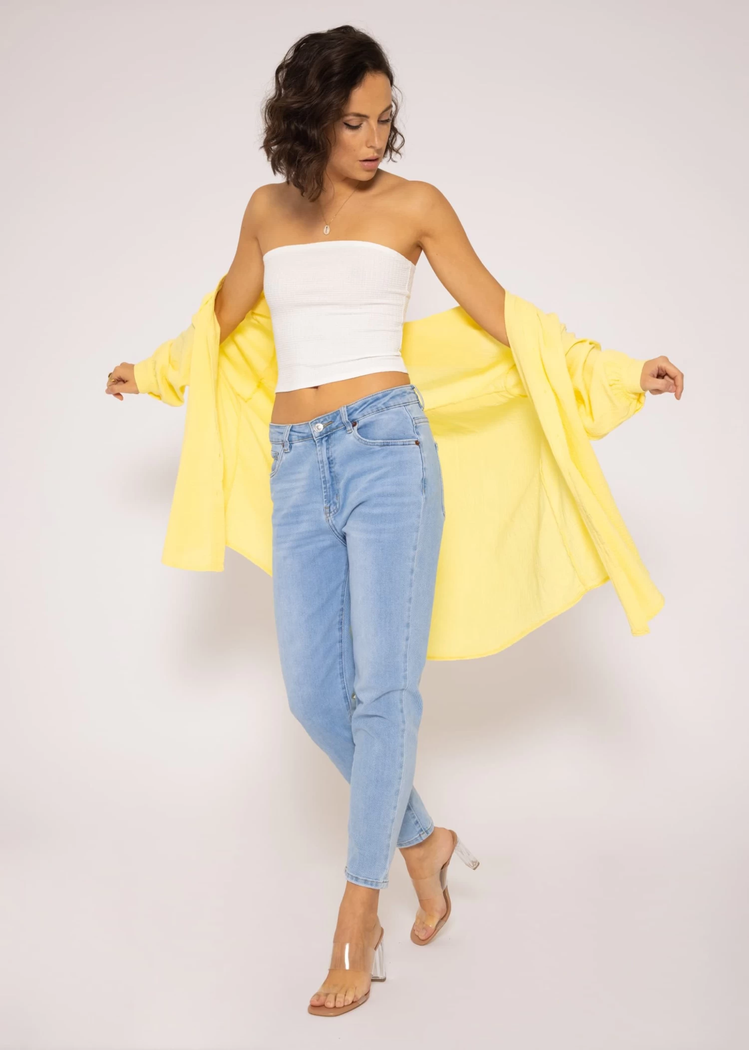 Bandeau Top Mit Struktur, Offwhite 5 Bandeau Top Mit Struktur, Offwhite – Bild 3