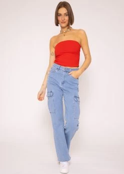 Bandeau Top Mit Struktur, Rot -Sassyclassy SassyClassy bandeau top mit struktur rot S3201B5351 4