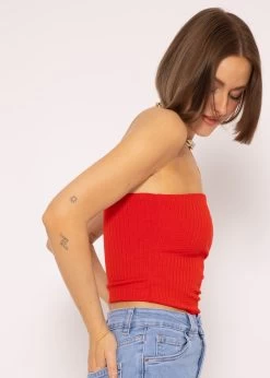 Bandeau Top Mit Struktur, Rot -Sassyclassy SassyClassy bandeau top mit struktur rot S3201B5351 8