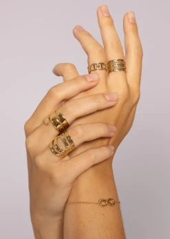 Breiter, Gehämmerter Ring, Gold -Sassyclassy SassyClassy breiter gehaemmerter ring gold S2208A1178 5