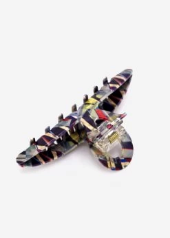 Bunte, Marmorierte Haarklammer, Lila