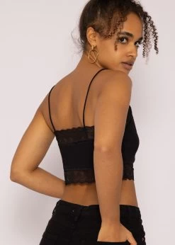 Bustier Top Mit Spitze, Schwarz -Sassyclassy SassyClassy bustier top mit spitze schwarz S2211B5240 5