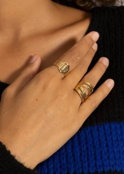 Breiter, Gehämmerter Ring, Gold -Sassyclassy SassyClassy classy ring gold S2209A1216 4uwFuniLJqhnI6