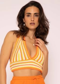 Crochet Top Zum Binden, Orange 16 Crochet Top Zum Binden, Orange -Sassyclassy SassyClassy crochet top zum binden orange S3205B5897 3