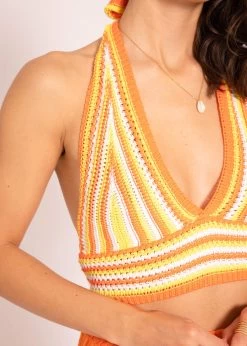 Crochet Top Zum Binden, Orange 19 Crochet Top Zum Binden, Orange -Sassyclassy SassyClassy crochet top zum binden orange S3205B5897 8