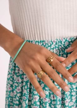 Classy Ring, Gold -Sassyclassy SassyClassy dreigliedriger ring mit jadestein gold S3202A1269 2Bh27i5DTf03xq