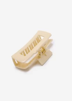 Eckige Haarklammer, Beige