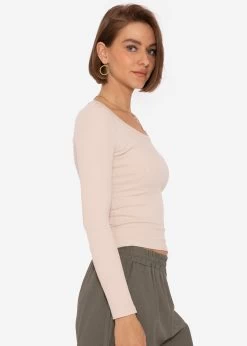 Enganliegendes Langarmshirt Mit Biese, Beige -Sassyclassy SassyClassy enganliegendes shirt mit biese beige S2210B5218 5eakJGSPkVLd6Q