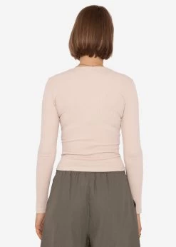 Enganliegendes Langarmshirt Mit Biese, Beige -Sassyclassy SassyClassy enganliegendes shirt mit biese beige S2210B5218 6F9NYqpUsrxJYs
