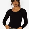 Enganliegendes Langarmshirt Mit Biese, Schwarz -Sassyclassy SassyClassy enganliegendes shirt mit biese schwarz S2210B5217 3FWbc4BngM0xef