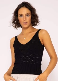 Feines Strick Top, Schwarz -Sassyclassy SassyClassy feines strick top schwarz S3203B5663 2