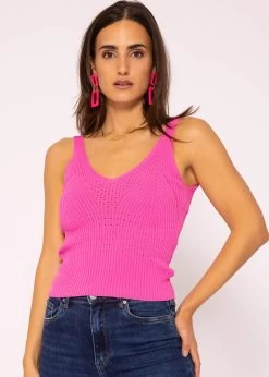 Feines Strick Top, Pink