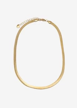 Flache Halskette, Gold
