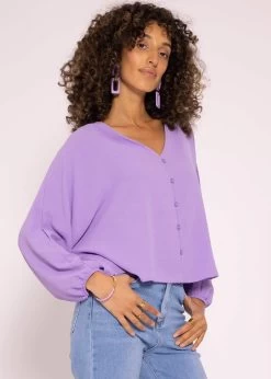 Fliessendes Oversize Top, Flieder