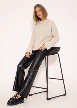 Gerippter Pullover - Beige 12 Gerippter Pullover - Beige -Sassyclassy SassyClassy gerippter pullover beige S3207B6017