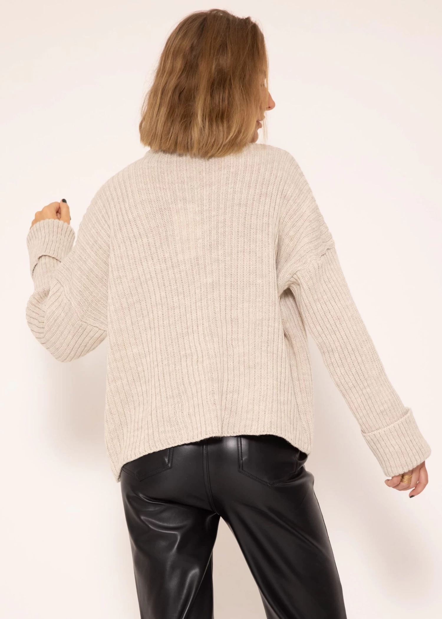 Gerippter Pullover - Beige 9 Gerippter Pullover - Beige – Bild 7