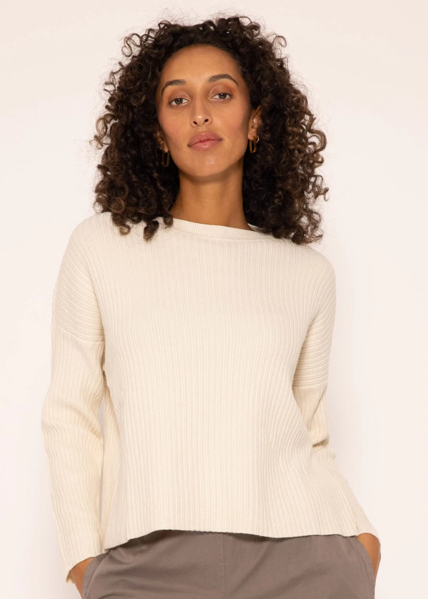 Gerippter Pullover - Offwhite 3 Gerippter Pullover - Offwhite