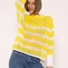 Gestreifter Netz-Pullover, Gelb/weiß 2 Gestreifter Netz-Pullover, Gelb/weiß -Sassyclassy SassyClassy gestreifter netz pullover gelb weiss S3202B5434 6