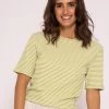 Gestreiftes Rip Jersey T-Shirt, Grün/weiß -Sassyclassy SassyClassy gestreiftes rip jersey t shirt grun weiss S3202B5551 2