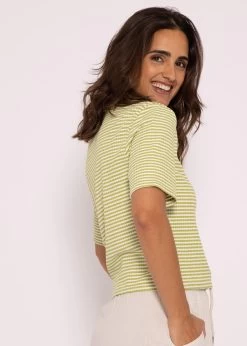 Gestreiftes Rip Jersey T-Shirt, Grün/weiß 13 Gestreiftes Rip Jersey T-Shirt, Grün/weiß -Sassyclassy SassyClassy gestreiftes rip jersey t shirt grun weiss S3202B5551 3