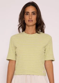 Gestreiftes Rip Jersey T-Shirt, Grün/weiß 14 Gestreiftes Rip Jersey T-Shirt, Grün/weiß -Sassyclassy SassyClassy gestreiftes rip jersey t shirt grun weiss S3202B5551 5