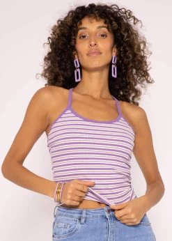 Gestreiftes Träger Top, Flieder -Sassyclassy SassyClassy gestreiftes trager top flieder S3204B5842 2