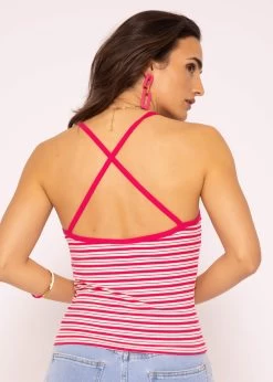 Gestreiftes Träger Top, Pink -Sassyclassy SassyClassy gestreiftes trager top pink S3204B5841 6