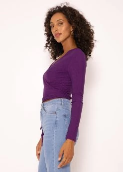 Glitzerndes Langarmshirt Zum Wickeln - Lila -Sassyclassy SassyClassy glitzerndes wickel shirt llila S3208C6201 6