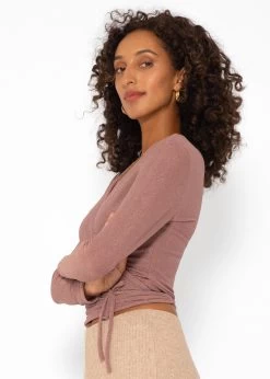 Glitzerndes Langarmshirt Zum Wickeln - Rosa -Sassyclassy SassyClassy glitzerndes wickel shirt rosa S3208C6200 6GBWU1hrDLH7Fh