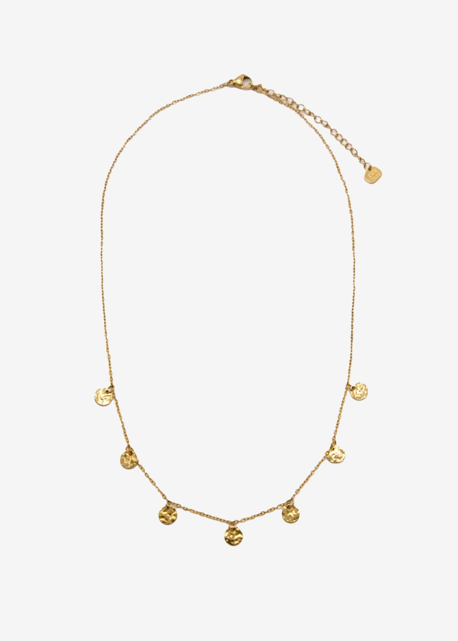 Halskette Mit Zarten Gehämmerten Plättchen, Gold 3 Halskette Mit Zarten Gehämmerten Plättchen, Gold