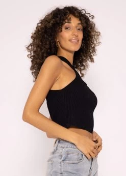 Halterneck Strick Top, Schwarz -Sassyclassy SassyClassy halterneck strick top schwarz S3204B5794 4