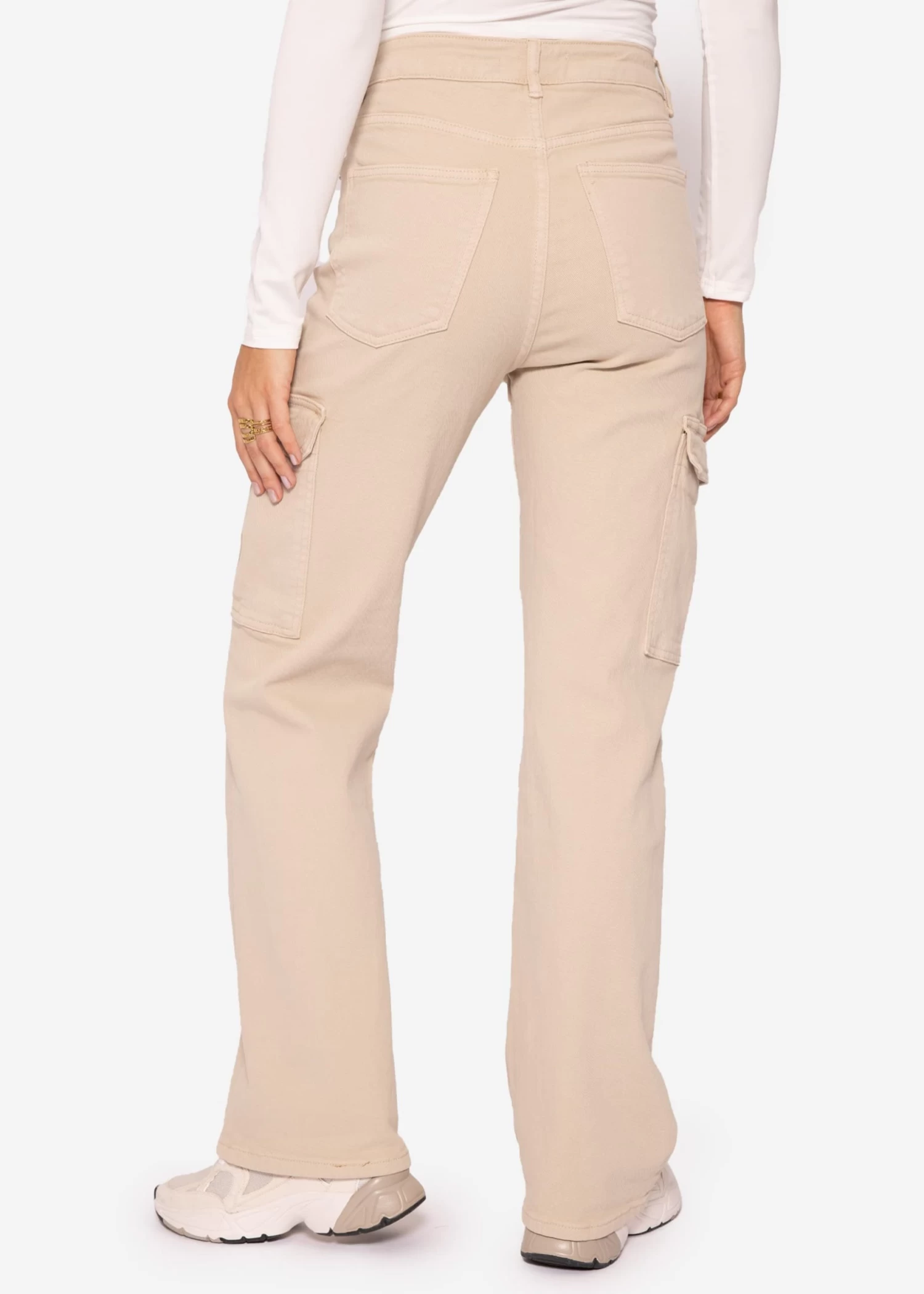 Highwaist Cargo Pants, Beige 10 Highwaist Cargo Pants, Beige – Bild 8