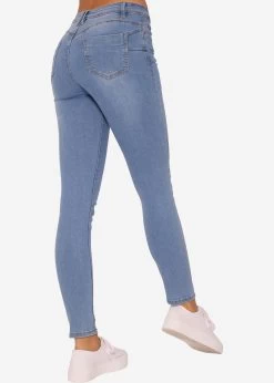 Highwaist Push Up Jeans, Hellblau