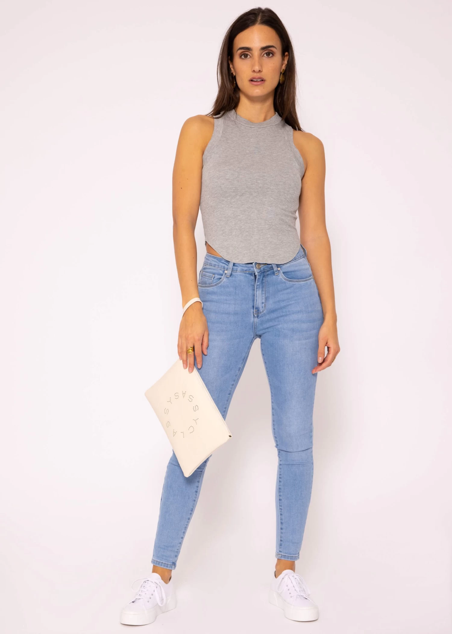 Jersey Top, Hellgrau 6 Jersey Top, Hellgrau – Bild 4