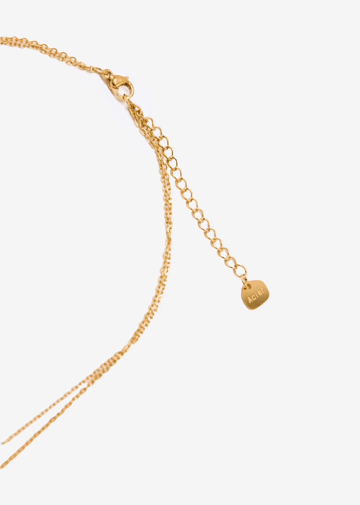 Kombinierte Kette Mit Anhänger Und Zarten Plättchen, Gold – Bild 5