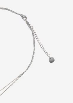 Kombinierte Kette Mit Anhänger Und Zarten Plättchen - Silber -Sassyclassy SassyClassy kombinierte kette mit anhanger und zarten plattchen silber S0210A876