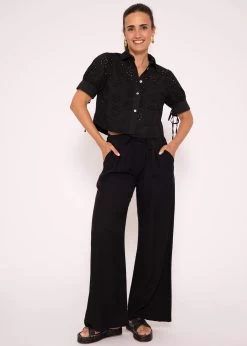 Kurzarm Spitzenbluse, Schwarz -Sassyclassy SassyClassy kurzarm spitzenbluse schwarz S3204B5869 1