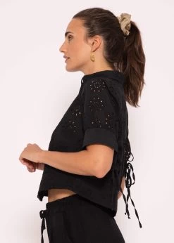 Kurzarm Spitzenbluse, Schwarz -Sassyclassy SassyClassy kurzarm spitzenbluse schwarz S3204B5869 4