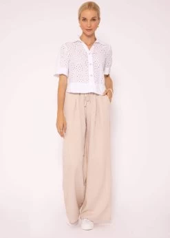 Kurzarm Spitzenbluse, Weiß -Sassyclassy SassyClassy kurzarm spitzenbluse weiss S3204B5861