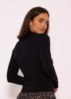 Langarmshirt Mit Diagonaler Biese, Schwarz 16 Langarmshirt Mit Diagonaler Biese, Schwarz -Sassyclassy SassyClassy langarm shirt mit diagonaler biese schwarz S3207B6010 6