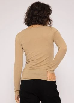 Langarmshirt Mit Tiefem Ausschnitt, Camel -Sassyclassy SassyClassy langarm shirt mit tiefem ausschnitt camel S3201B5405 5