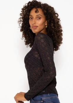 Langarmshirt Mit Netzmuster - Schwarz 17 Langarmshirt Mit Netzmuster - Schwarz -Sassyclassy SassyClassy langarmshirt mit netzmuster schwarz S3207G6116 7ECOx6e079XOnv