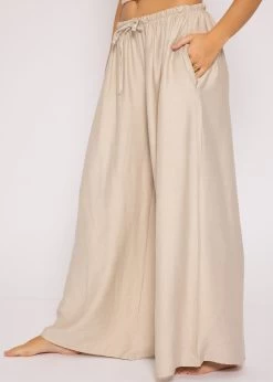 Lässige Schlupfhose Mit Weitem Bein, Beige 12 Lässige Schlupfhose Mit Weitem Bein, Beige -Sassyclassy SassyClassy lassige schlupfhose mit weitem bein beige S3201B5400 3