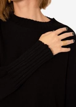 Lässiger Crop Pullover - Schwarz -Sassyclassy SassyClassy lassiger crop pullover schwarz S3208P6305 10v7pljHOmxsXMb