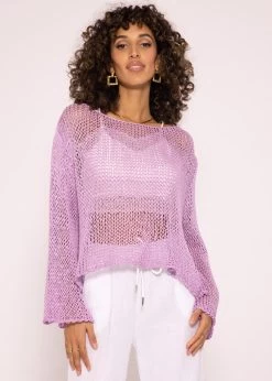 Locker Gestrickter Pullover, Flieder 14 Locker Gestrickter Pullover, Flieder -Sassyclassy SassyClassy lassiger grobgestrickter pullover flieder S3203B5724 2