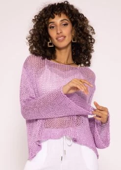 Locker Gestrickter Pullover, Flieder