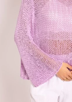 Locker Gestrickter Pullover, Flieder 19 Locker Gestrickter Pullover, Flieder -Sassyclassy SassyClassy lassiger grobgestrickter pullover flieder S3203B5724 7