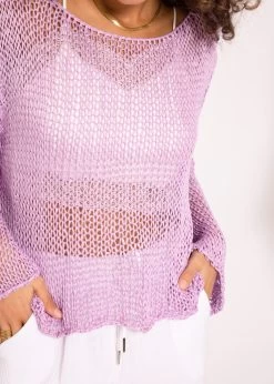 Locker Gestrickter Pullover, Flieder 20 Locker Gestrickter Pullover, Flieder -Sassyclassy SassyClassy lassiger grobgestrickter pullover flieder S3203B5724 8